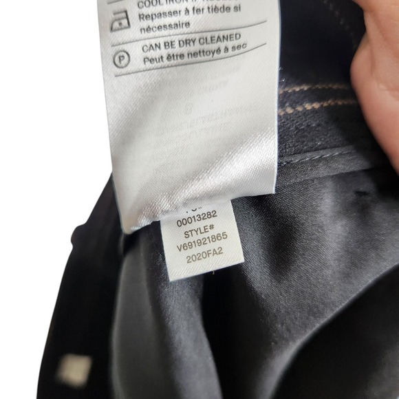 VINCE Pants‎ Womens 8 Black Brown Pinstripe Wide Leg Dress Trousers Work Wool - Picture 12 of 13